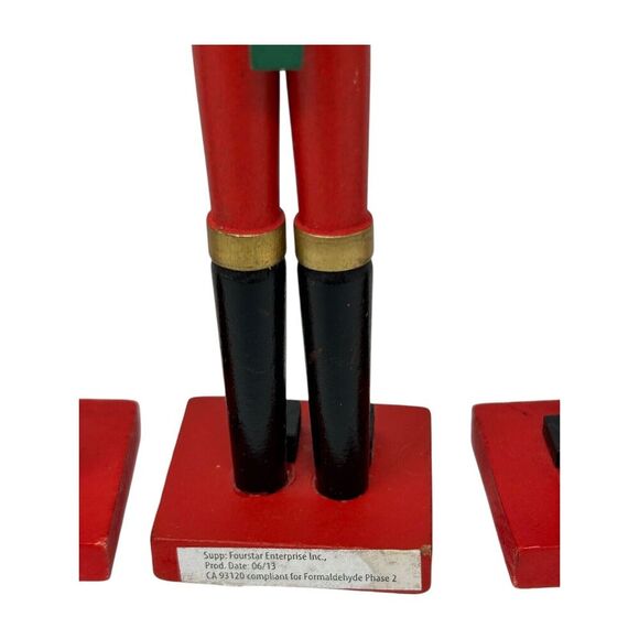Set Of 6 Wooden Nutcracker Figurines 9" Tall Christmas Decor Festive Soldiers - Picture 11 of 15